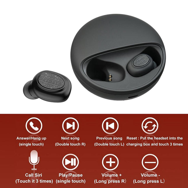 Wireless Stereo Bluetooth Headset With Charging Case - V5.0 Tws