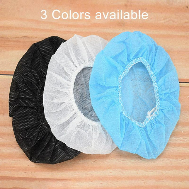 Black Disposable Earphone Earmuffs - Dust & Sweat Proof Breathable