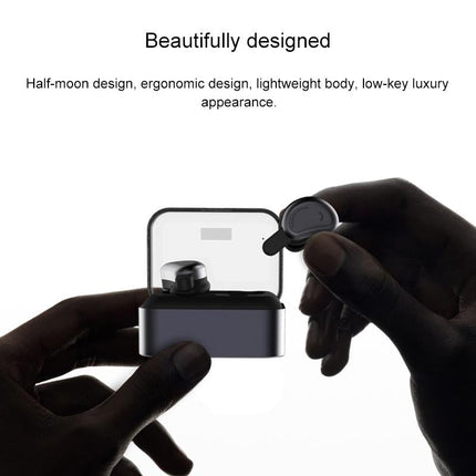 Wireless Bluetooth Earphones With Charging Box - Half Moon Shape Gold