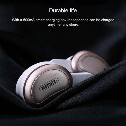 Wireless Bluetooth Earphones With Charging Box - Half Moon Shape Gold