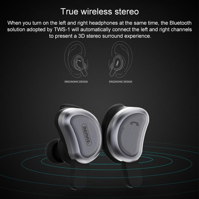 Wireless Bluetooth Earphones With Charging Box - Half Moon Shape Gold