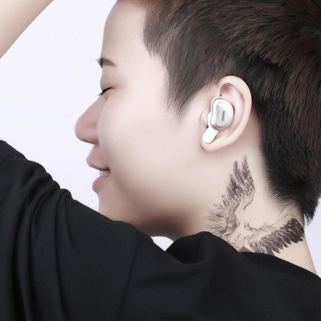 Wireless Bluetooth Earphones With Charging Box - Half Moon Shape Gold