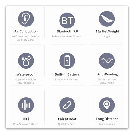 Wireless Sports Bluetooth Headset With Air Conduction - 5.0