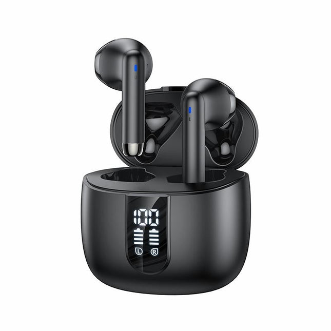 Wireless Bluetooth 5.0 Earphones With Led Display - Black