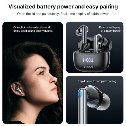 Wireless Bluetooth 5.0 Earphones With Anc And Led Display