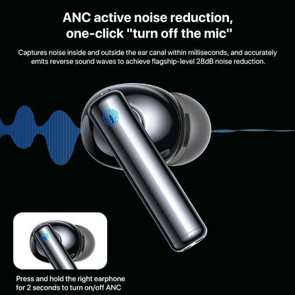 Wireless Bluetooth 5.0 Earphones With Anc And Led Display