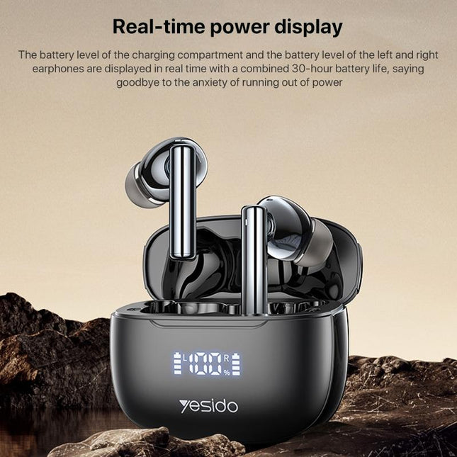 Wireless Bluetooth 5.0 Earphones With Anc And Led Display