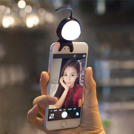 Self-Lighting Smart Phone Hook For Iphone Galaxy Huawei Xiaomi Lg Htc - Black