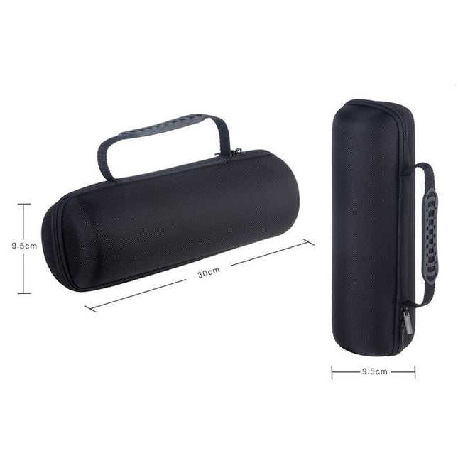 Portable Zipper Case For Jbl Charge 3 Speaker - Black Leather