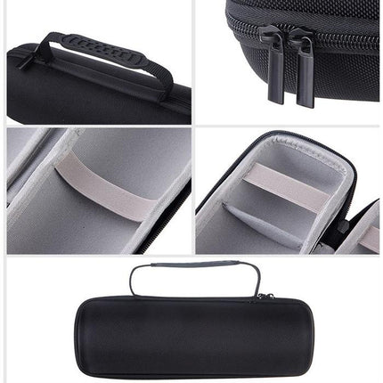 Portable Zipper Case For Jbl Charge 3 Speaker - Black Leather