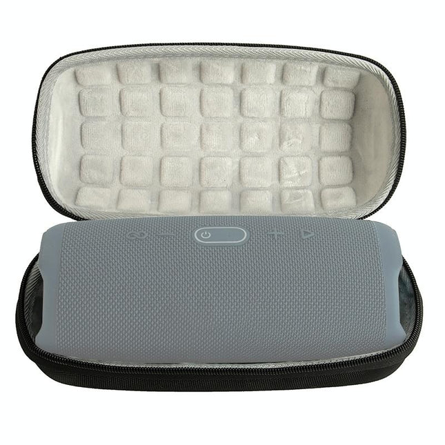 Portable Bluetooth Speaker Storage Box With Strap & Carabiner For Jbl Charge 5 - Black