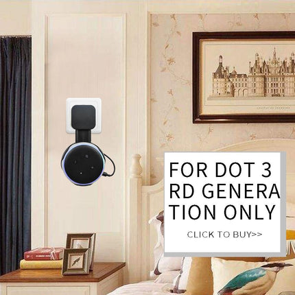 Smart Bluetooth Speaker Holder For Amazon Echo Dot 3 - Portable Wall Plug Accessory Black