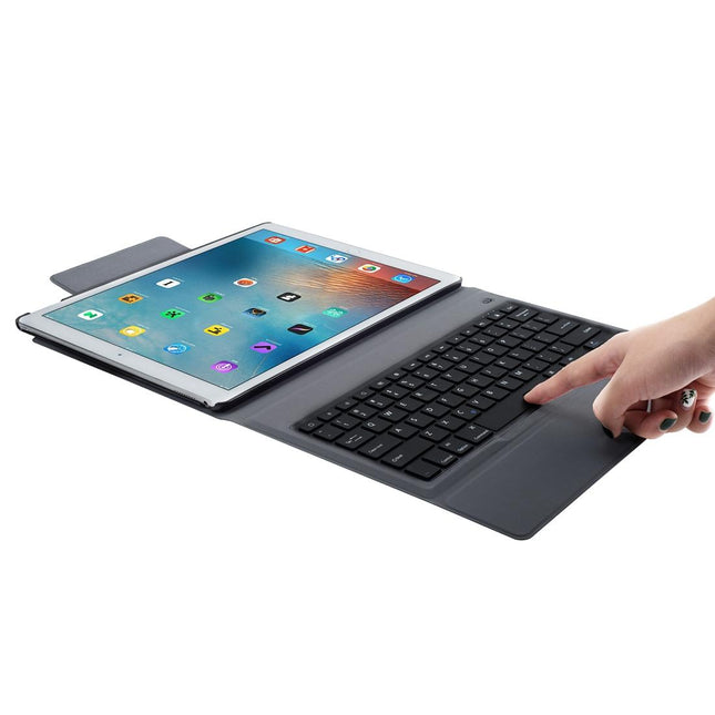 Ultra-Thin Bluetooth Keyboard Leather Case For Ipad Pro 12.9 With Stand - Black