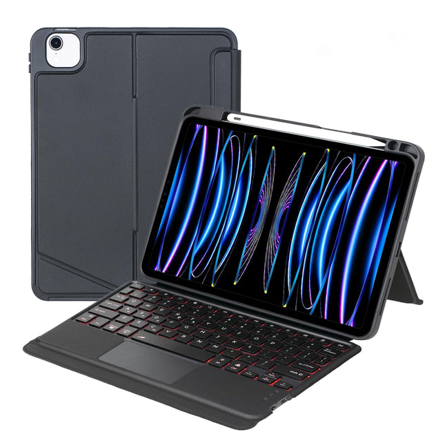 Bluetooth Keyboard Leather Case For Ipad Air / Pro 11 - Touch Backlight Split Type