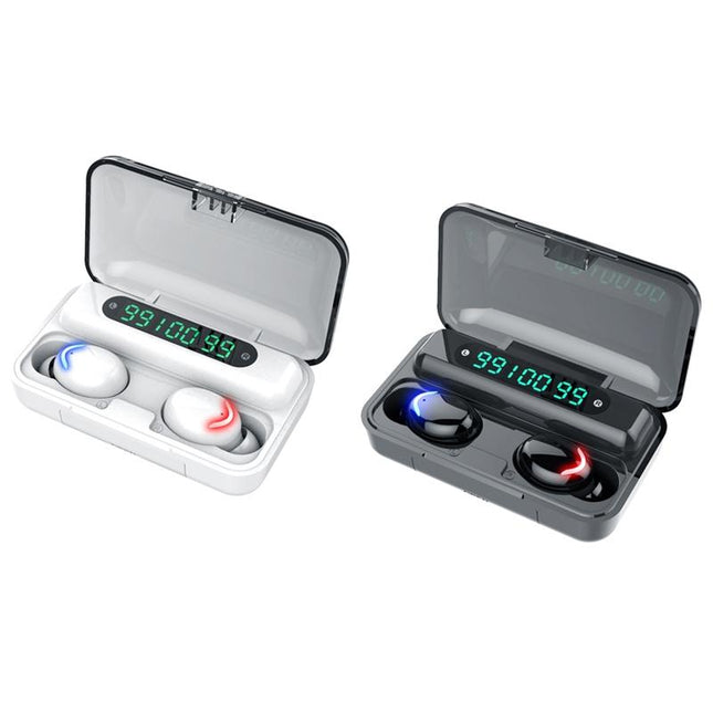 Wireless Noise-Cancelling Earbuds With Triple Display - Black