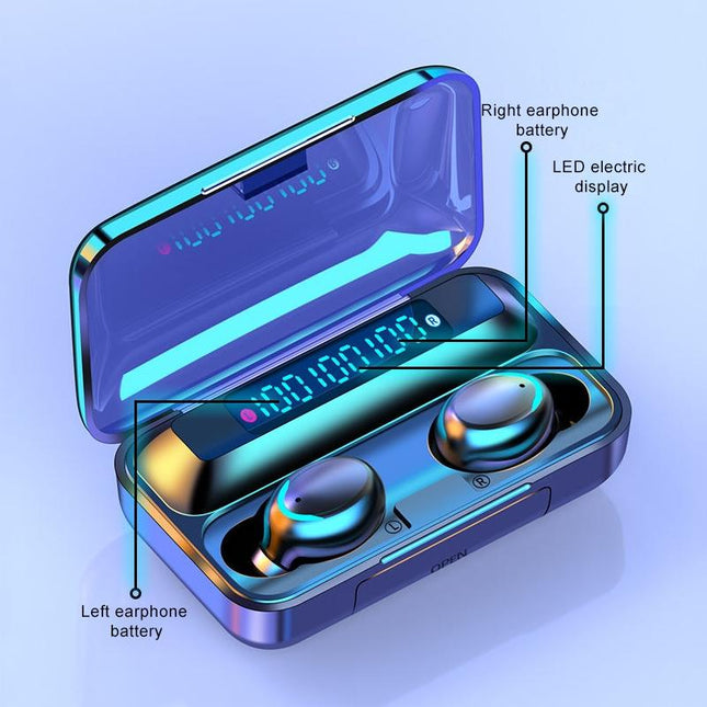 Wireless Noise-Cancelling Earbuds With Triple Display - Black