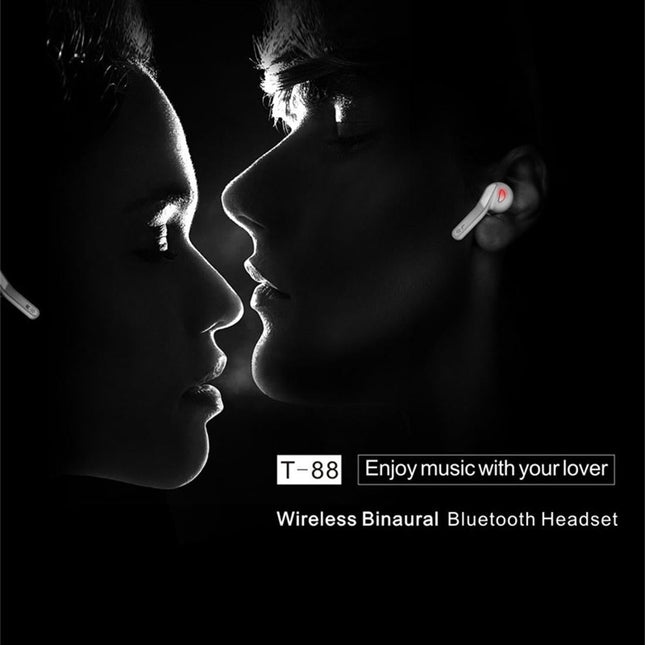 Wireless Stereo Earphones With Magnetic Charging Box - T-88