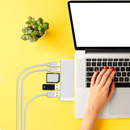 USB 3.0 Type-C HUB 6 Port Powered Adapter Silver