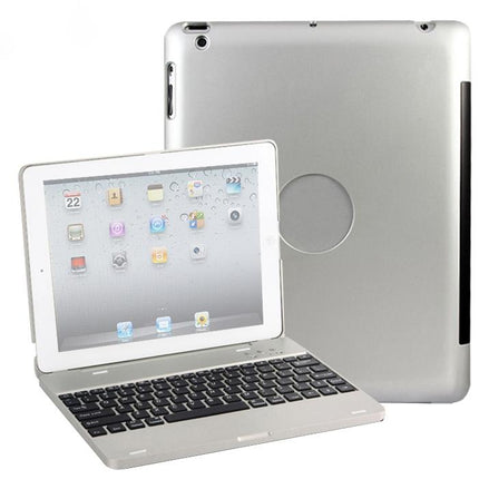 Aluminum Bluetooth Keyboard Tablet Case For Ipad 4 / 3 / 2 - Silver