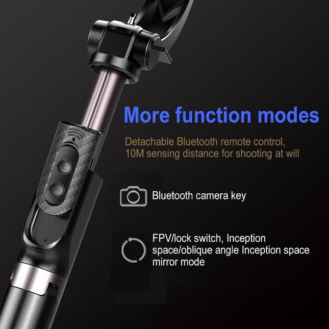 Foldable 3-In-1 Gimbal Stabilizer With Bluetooth Remote And Selfie Stick For Smartphones