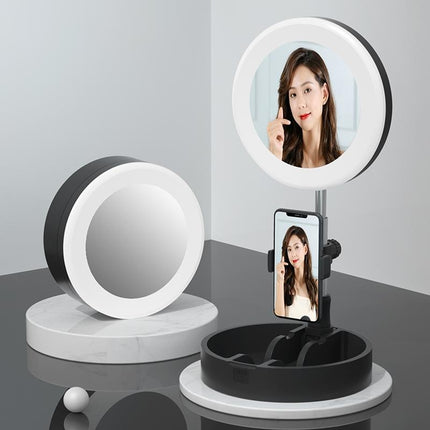 Multi-Function Live Broadcast Ring Light With Phone Holder - G6 Black