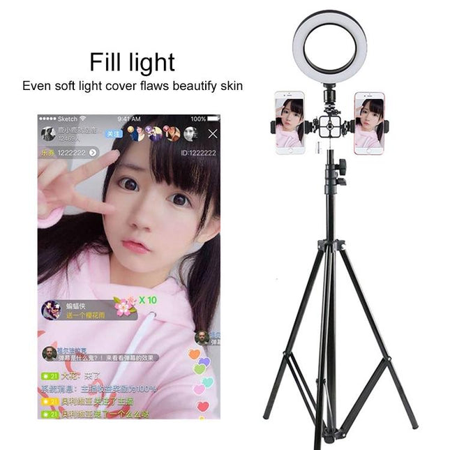 16Cm Dimmable Led Selfie Ring Light With Tripod