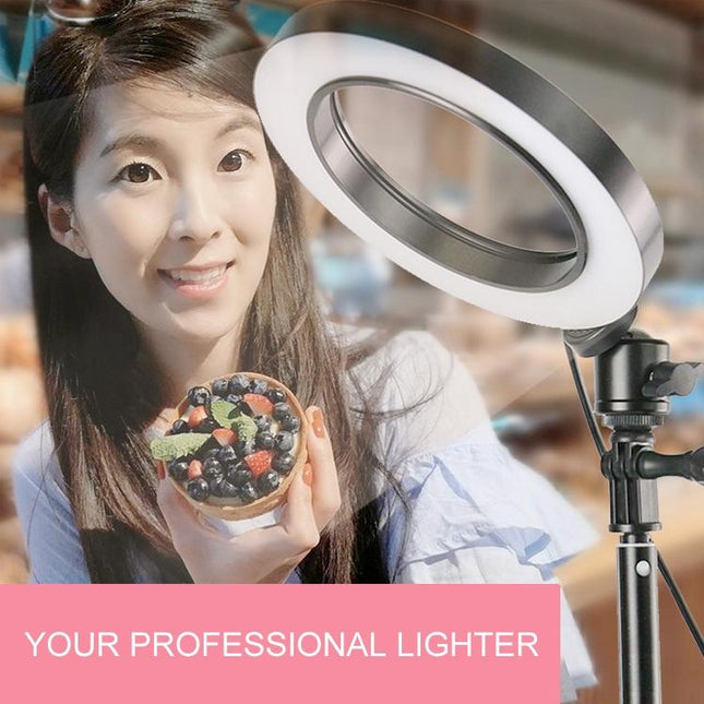 16Cm Dimmable Led Selfie Ring Light With Tripod