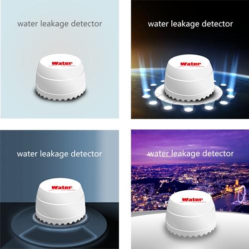 Water Leak Detector With Dual Sensors - White
