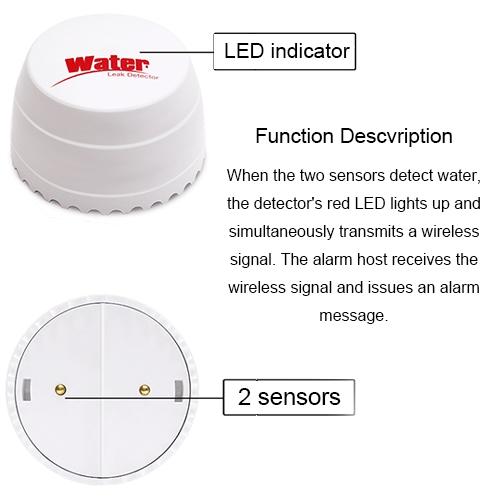Water Leak Detector With Dual Sensors - White