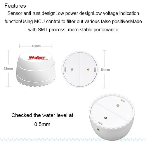 Water Leak Detector With Dual Sensors - White