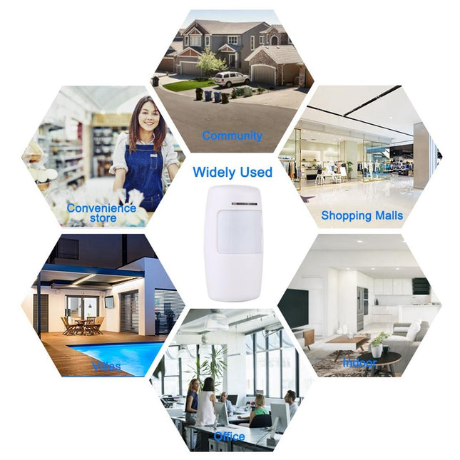 Wireless Wide Angle Pir Detector - 433Mhz White