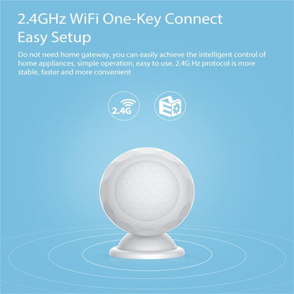 Wireless Wifi Motion Sensor With Magnet Bracket & Red Led For Android / Ios