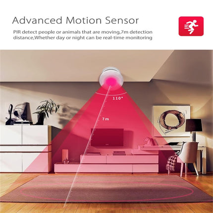Wireless Wifi Motion Sensor With Magnet Bracket & Red Led For Android / Ios