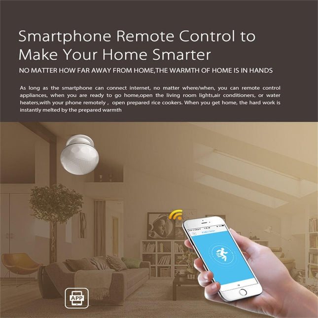 Wireless Wifi Motion Sensor With Magnet Bracket & Red Led For Android / Ios