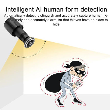 Smart Home Wifi Remote Hd Cat Eye Camera - 1.8Mm Focal Length Black