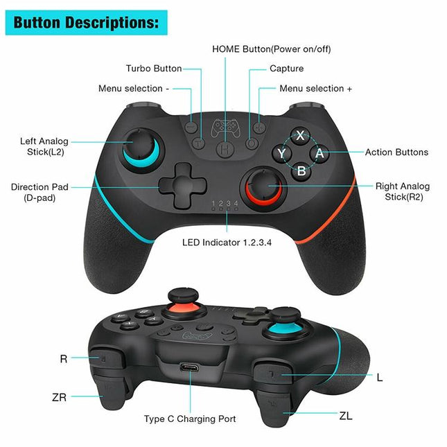 Pro Tooth Gamepad For Switch - Compact Controller
