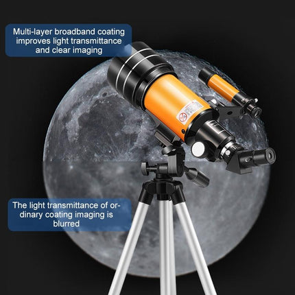 Stargazing Telescope For High-Definition Astronomical Viewing - Black / Yellow