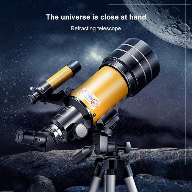 Stargazing Telescope For High-Definition Astronomical Viewing - Black / Yellow