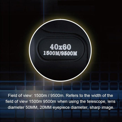 High Definition Night Vision Monocular Telescope - 40X60 12X Pocket Focusing - Black