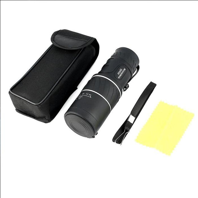 High Definition Night Vision Monocular Telescope - 40X60 12X Pocket Focusing - Black
