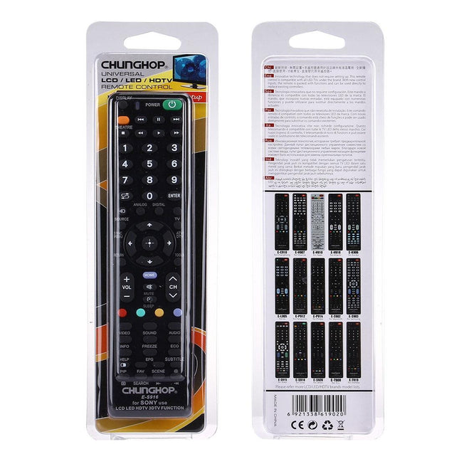 Universal Remote For Sony Led / Lcd / 3Dtv - Chunghop E S916