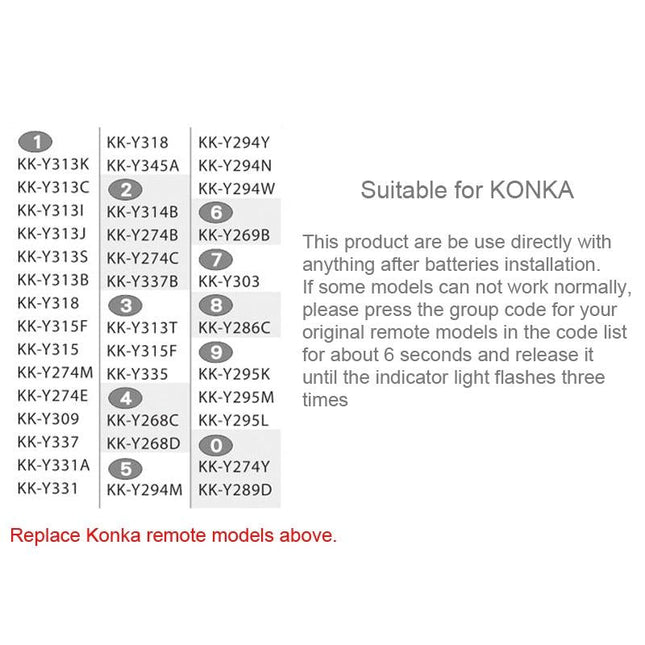 Universal Remote For Konka Led / Lcd / Hdtv - Chunghop K906