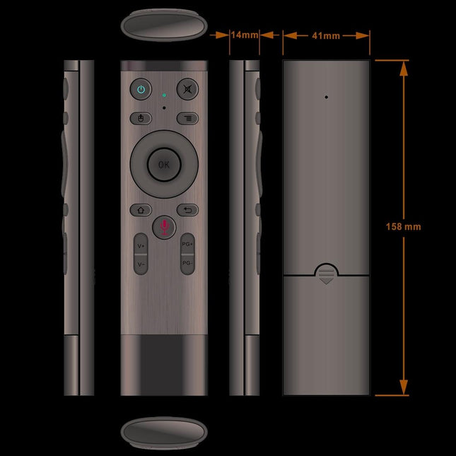 Universal 3D Air Mouse Remote With Voice Control