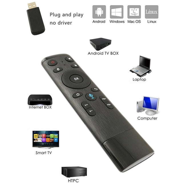 Universal 3D Air Mouse Remote With Voice Control