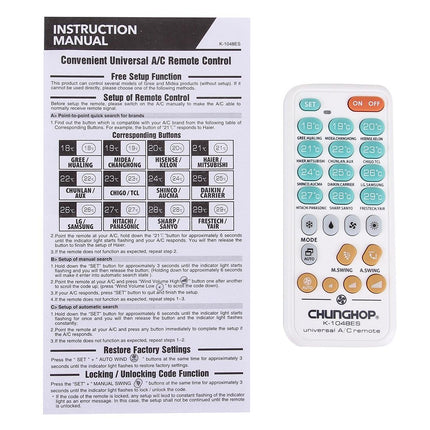 Universal Air Conditioner Remote Control - K1048Es