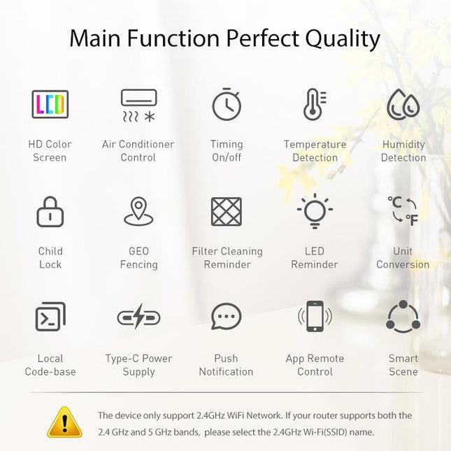 Smart Wifi Infrared Ac Controller - Colour Screen - White