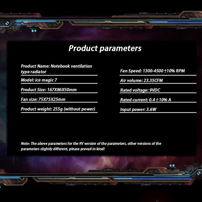 Ultra Silent 7 Laptop Cooling Fan - Portable Ac 220V Bronze