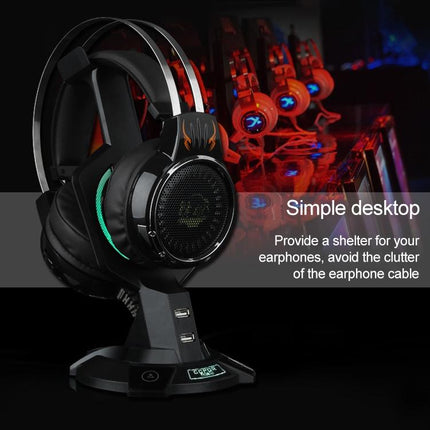 Integrated Mecha-Shaped Headset Holder With Dual Usb Ports And Computer Switch - Luminous