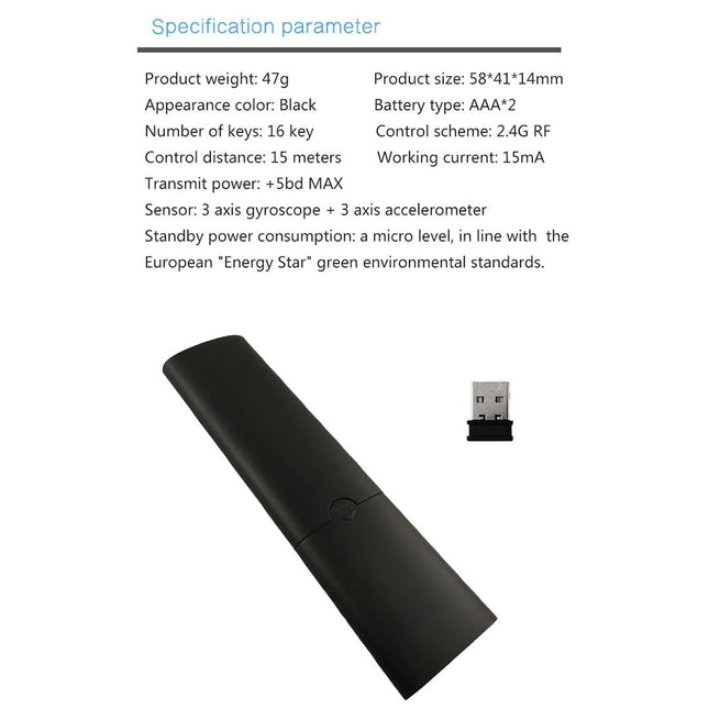 Universal 3D Air Mouse Remote Controller - 2.4G Rf