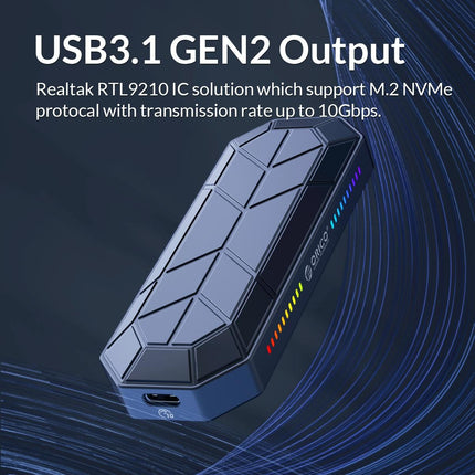 Rgb M.2 Nvme Ssd Enclosure - Compact Design